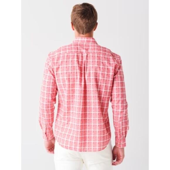 Johnnie O Alto Shirt Mens XL Laguna Blue Windowpane Plaid Cotton Button Up - Picture 12 of 13